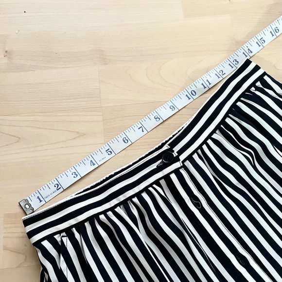 H&M Navy White Vertical Striped Button Up Skirt - Picture 3 of 9